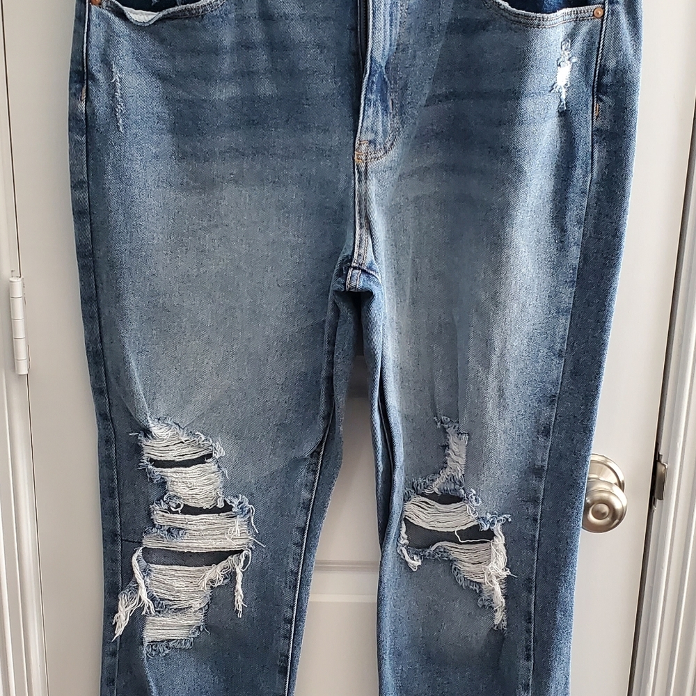 Distressed Medium Wash Denim Jeans